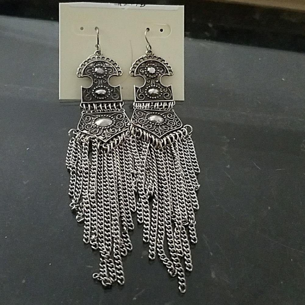 Silver dangle earrings